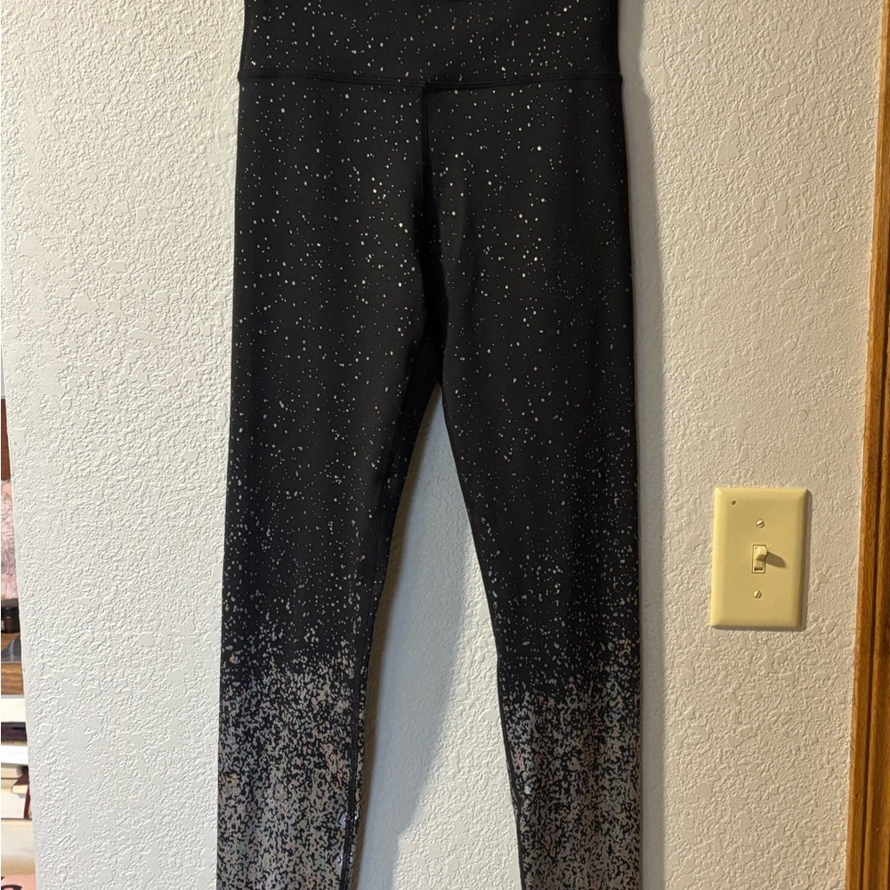 ZYIA Black Leggings with Iridescent Speckles